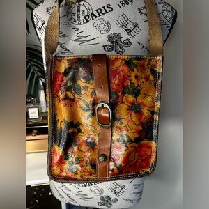 Patricia Nash 100% Italian Leather Floral Crossbody Bag